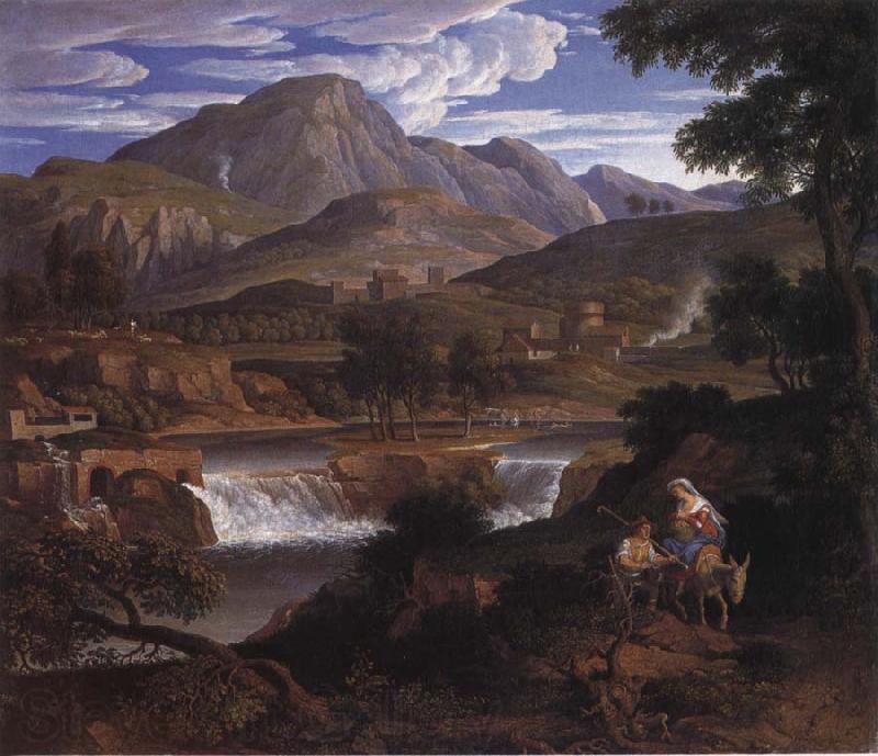 Joseph Anton Koch Waterfalls at Subliaco Norge oil painting art